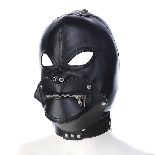 BDSM hood harness mask removable-month