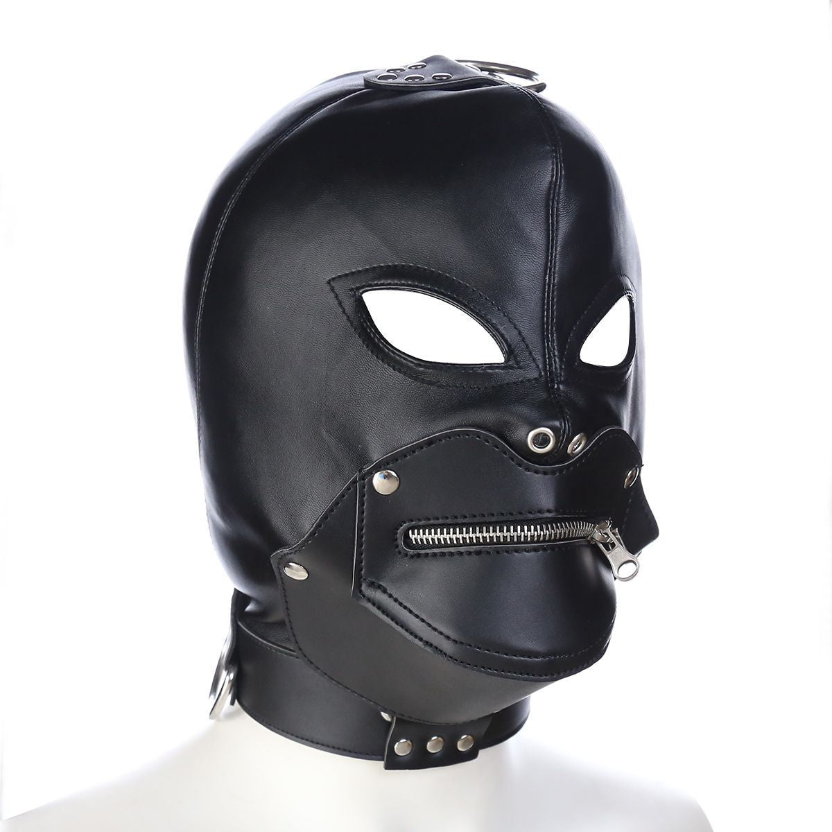 kinstoys bdsm hood adjustable head harness mask removable month