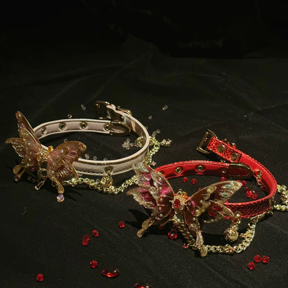 Punk Butterfly Chain Choker For Bdsm, Gothic butterfly Choker Collar