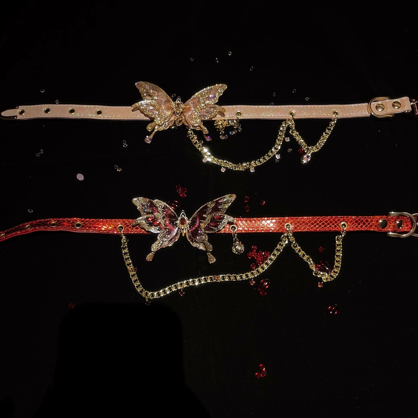 Punk Butterfly Chain Choker For Bdsm, Gothic butterfly Choker Collar