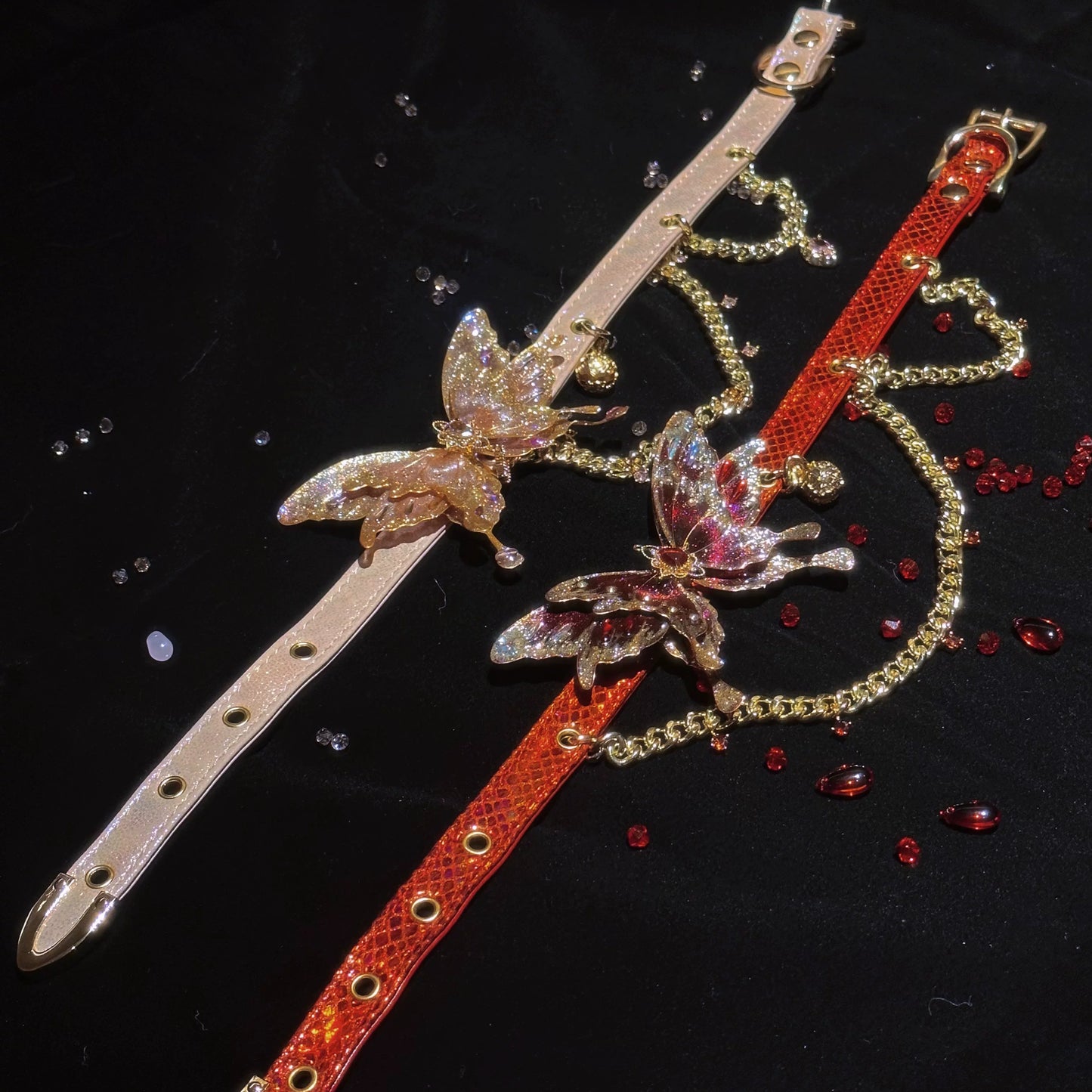 Punk Butterfly Chain Choker For Bdsm, Gothic butterfly Choker Collar