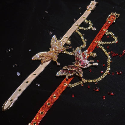 Punk Butterfly Chain Choker For Bdsm, Gothic butterfly Choker Collar