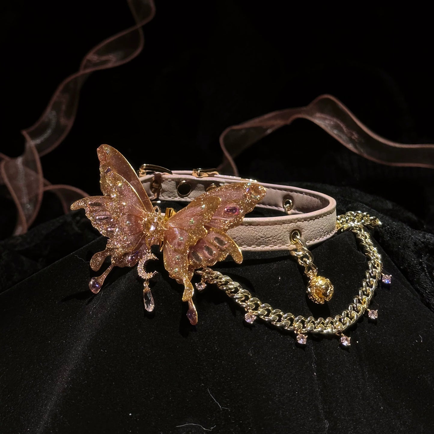 Punk Butterfly Chain Choker For Bdsm, Gothic butterfly Choker Collar