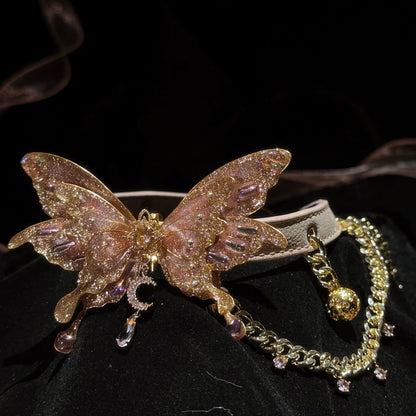 Punk Butterfly Chain Choker For Bdsm, Gothic butterfly Choker Collar