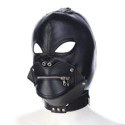 kinstoys bdsm hood adjustable head harness mask removable month