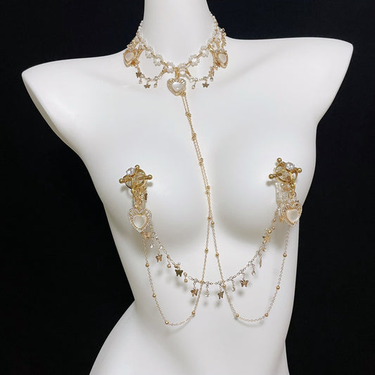 Harness Chain Nipple Clamps