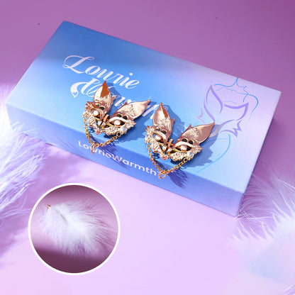 Fox BDSM Nipple clips with feather